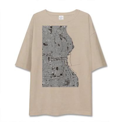 【ミルウォーキー（アメリカ）】地図柄ビッグシルエットTシャツ