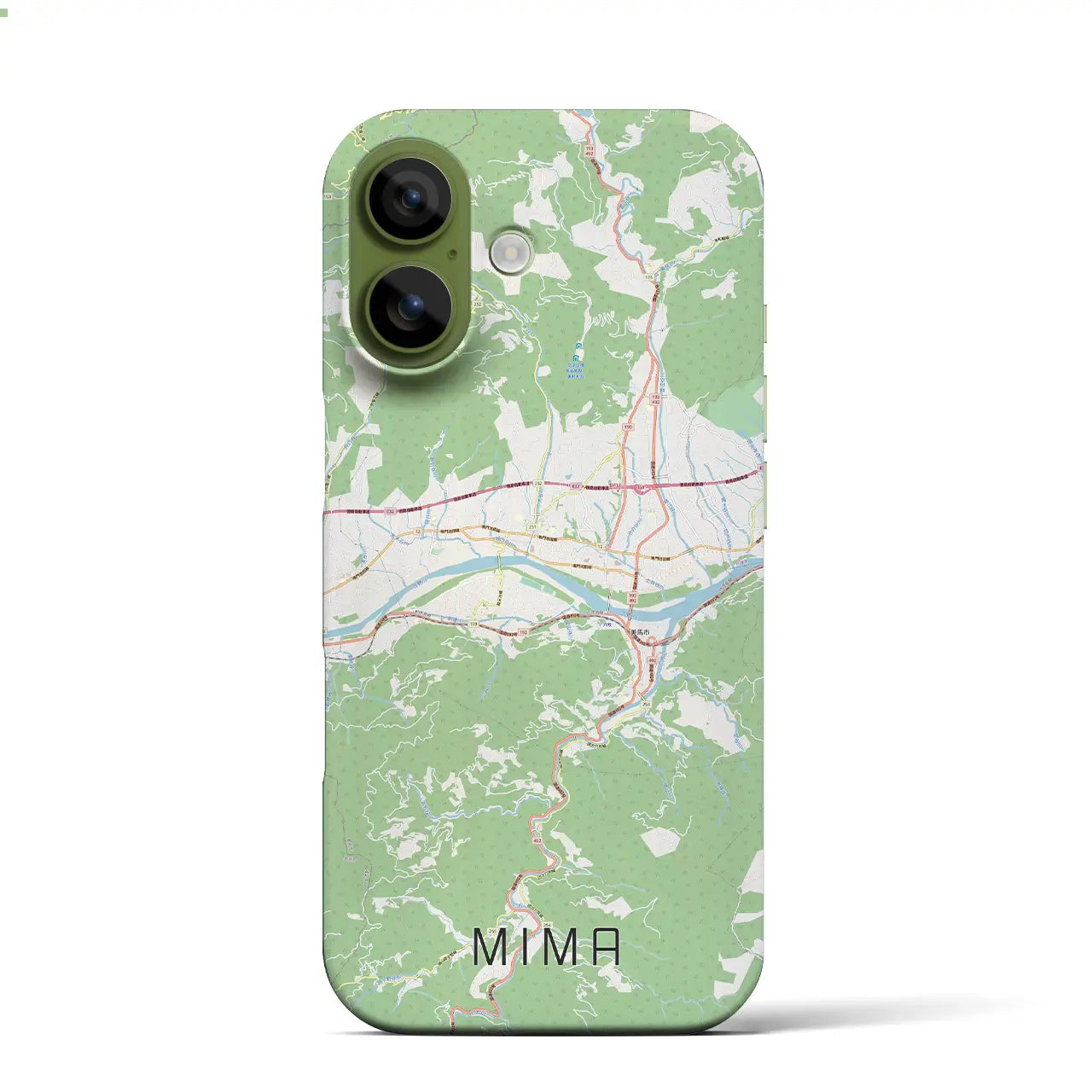 【美馬（徳島県）】地図柄iPhoneケース（バックカバータイプ）