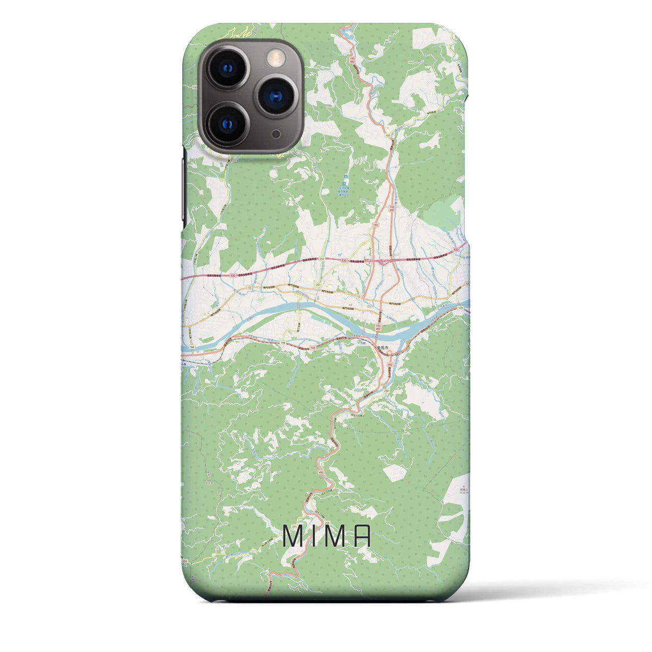 【美馬（徳島県）】地図柄iPhoneケース（バックカバータイプ）