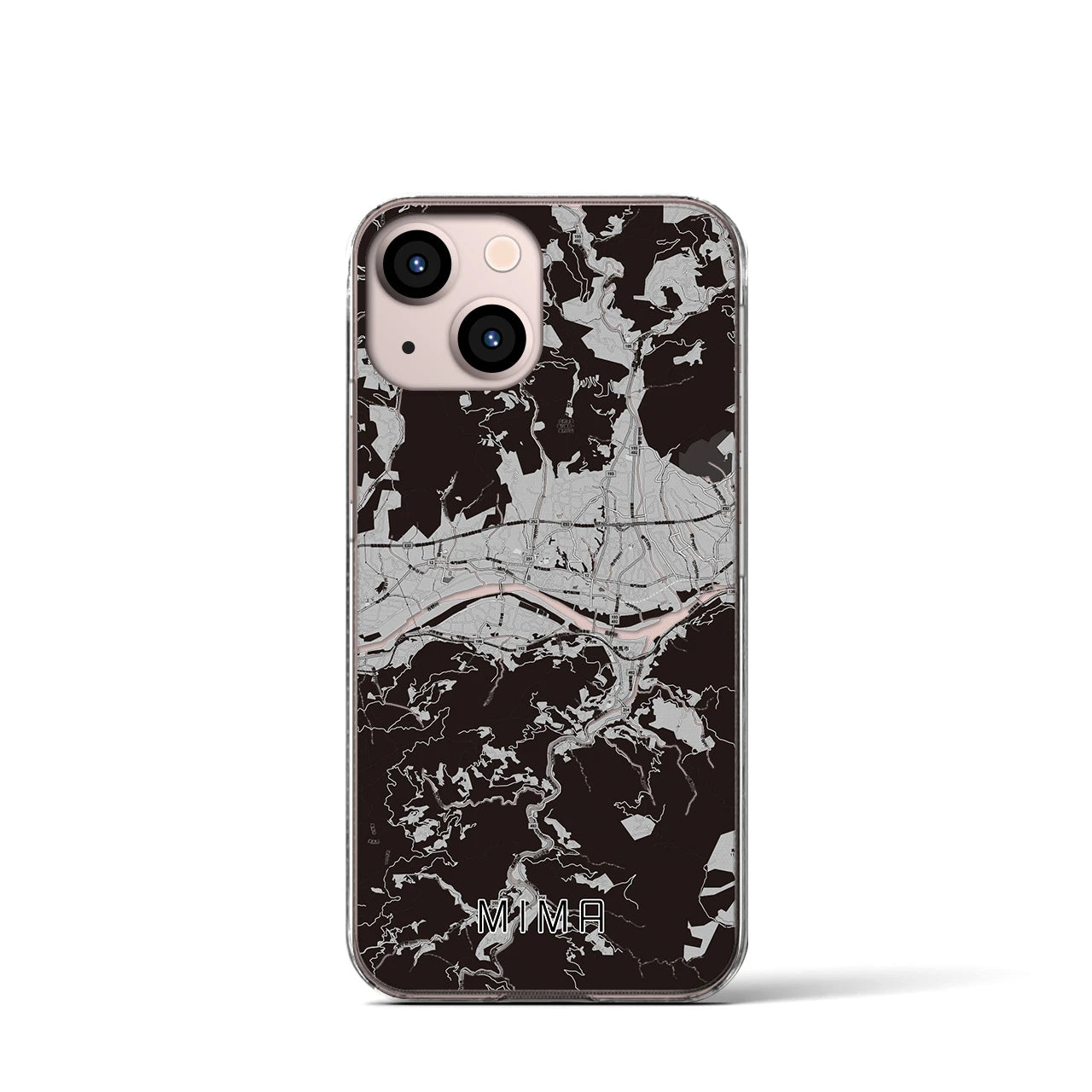 【美馬（徳島県）】地図柄iPhoneケース（クリアタイプ）