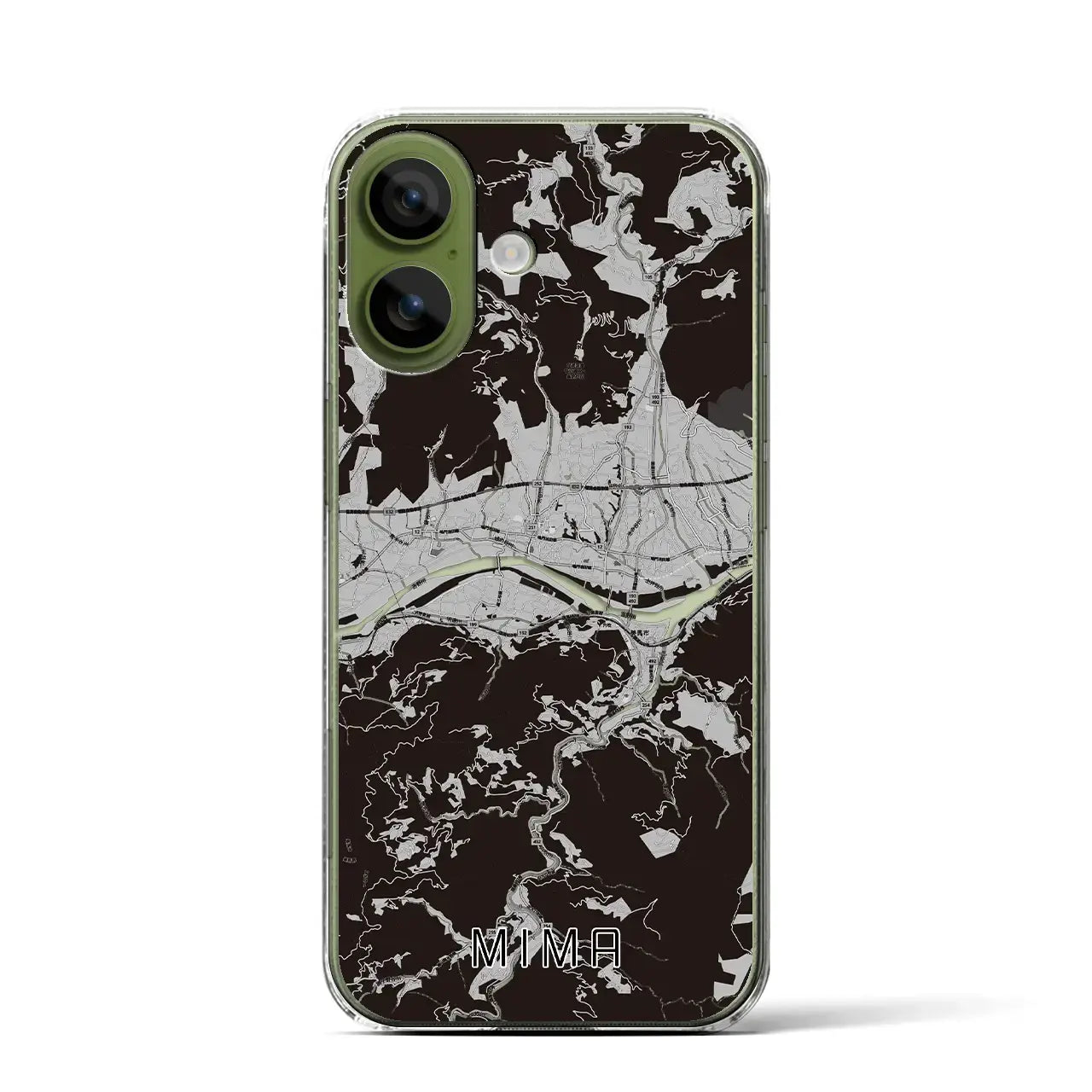 【美馬（徳島県）】地図柄iPhoneケース（クリアタイプ）