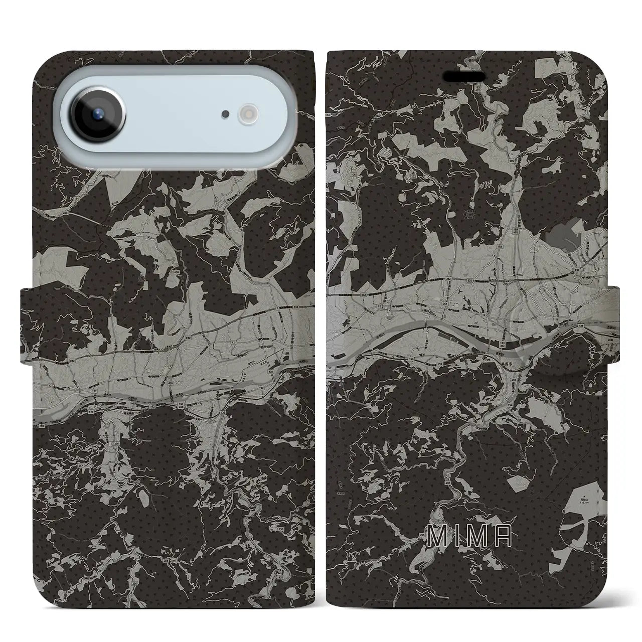 【美馬（徳島県）】地図柄iPhoneケース（手帳タイプ）