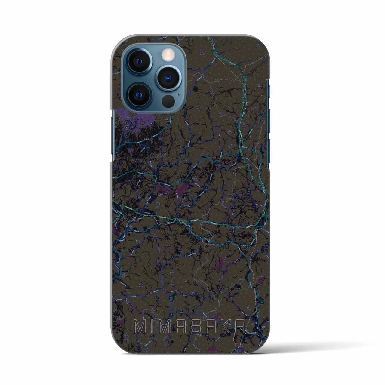 【美作（岡山県）】地図柄iPhoneケース（バックカバータイプ）