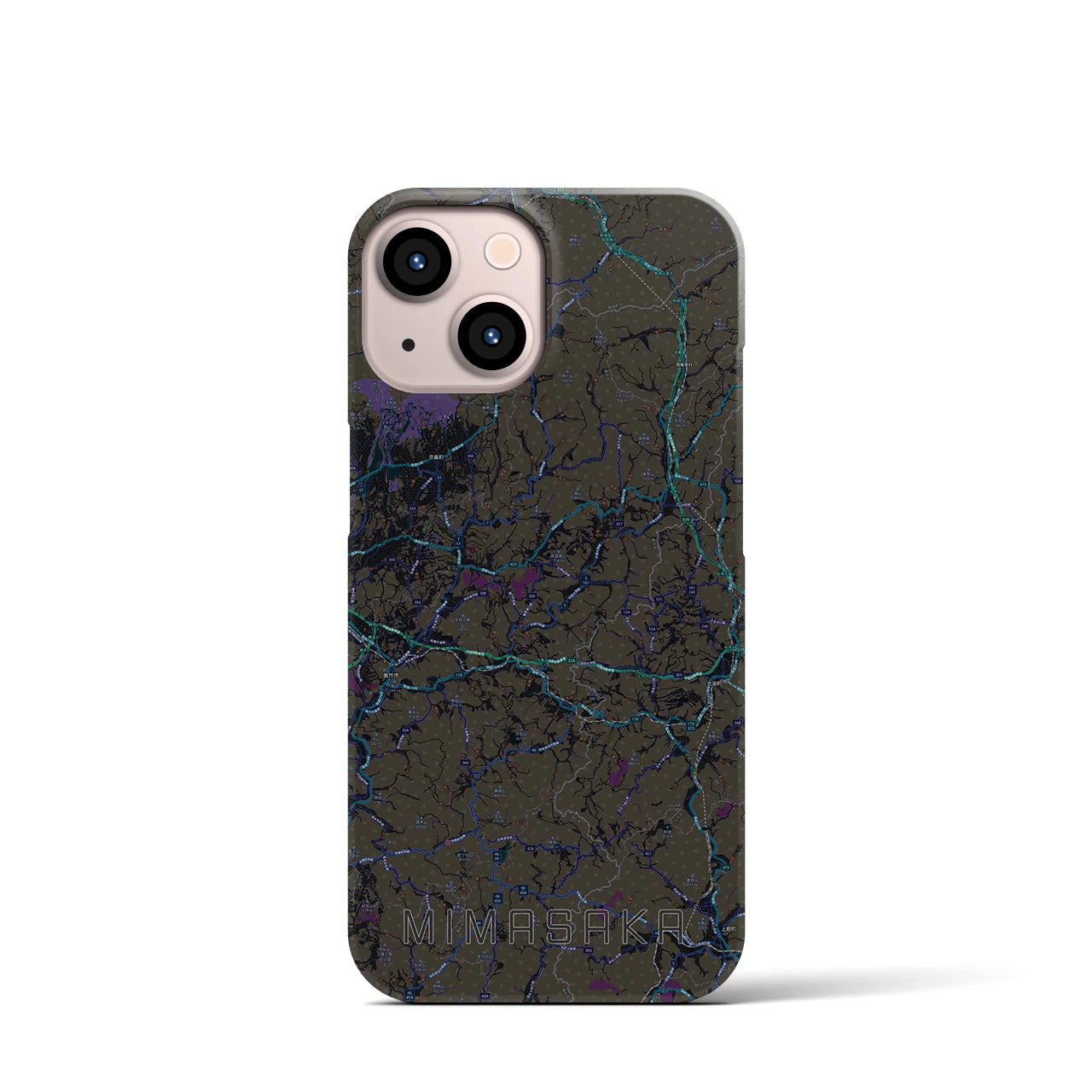 【美作（岡山県）】地図柄iPhoneケース（バックカバータイプ）