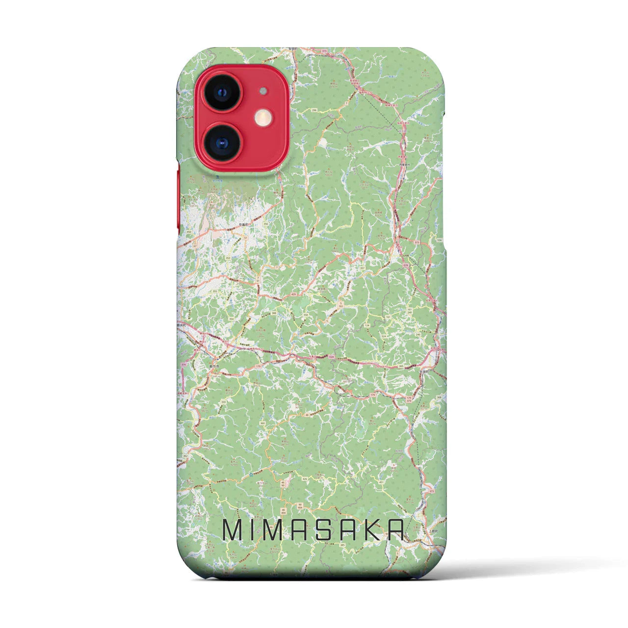 【美作（岡山県）】地図柄iPhoneケース（バックカバータイプ）