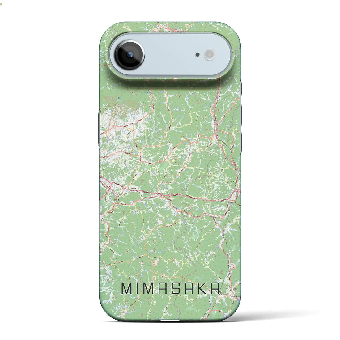 【美作（岡山県）】地図柄iPhoneケース（バックカバータイプ）ナチュラル・iPhone 17 Pro Max 用