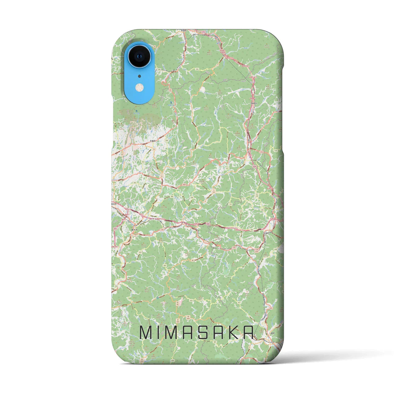 【美作（岡山県）】地図柄iPhoneケース（バックカバータイプ）