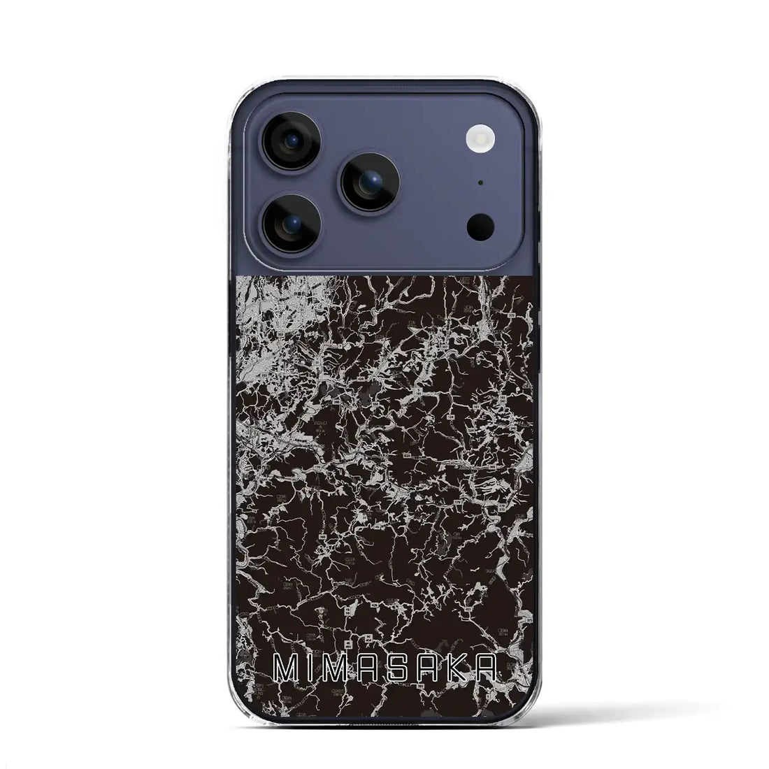 【美作（岡山県）】地図柄iPhoneケース（クリアタイプ）