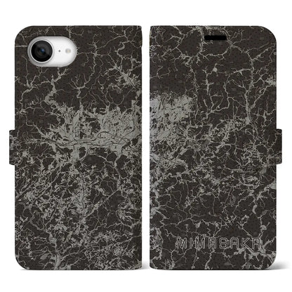 【美作（岡山県）】地図柄iPhoneケース（手帳タイプ）