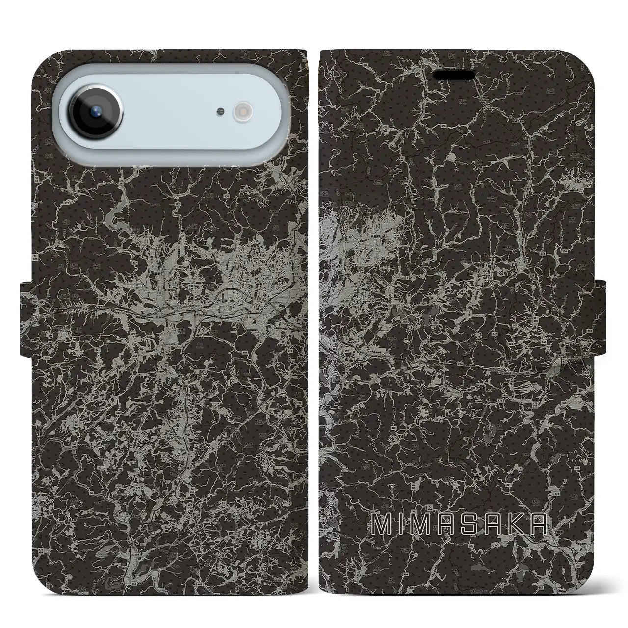 【美作（岡山県）】地図柄iPhoneケース（手帳タイプ）