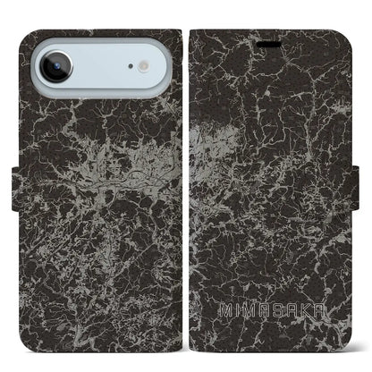 【美作（岡山県）】地図柄iPhoneケース（手帳タイプ）