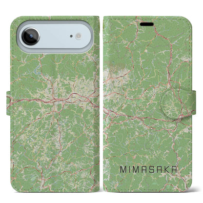 【美作（岡山県）】地図柄iPhoneケース（手帳タイプ）