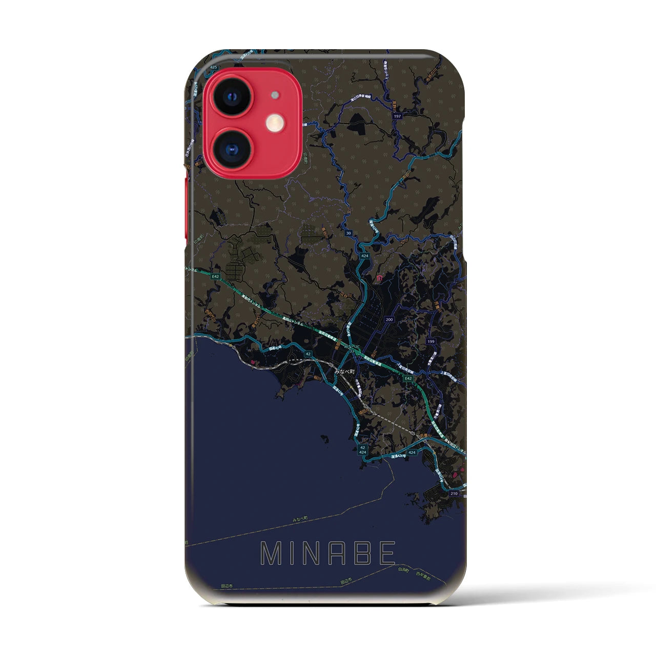 【みなべ（和歌山県）】地図柄iPhoneケース（バックカバータイプ）