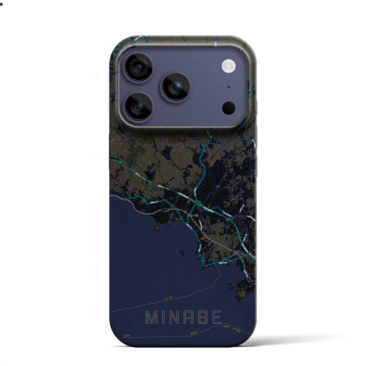 【みなべ（和歌山県）】地図柄iPhoneケース（バックカバータイプ）