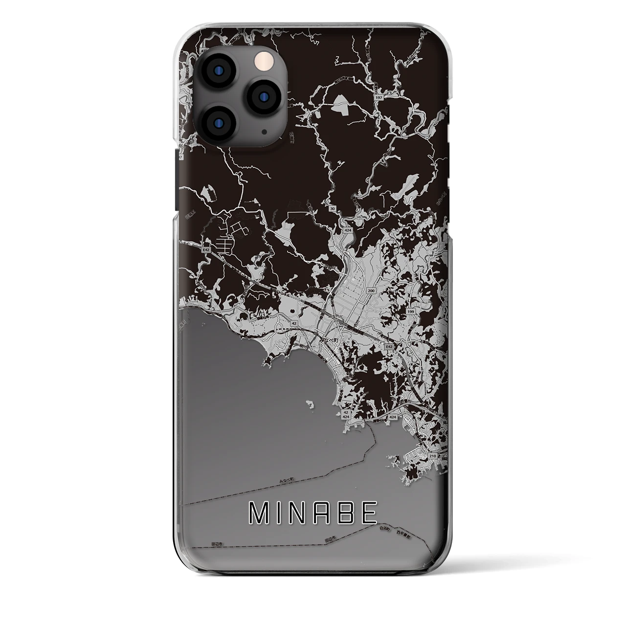 【みなべ（和歌山県）】地図柄iPhoneケース（クリアタイプ）