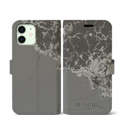 【みなべ（和歌山県）】地図柄iPhoneケース（手帳タイプ）