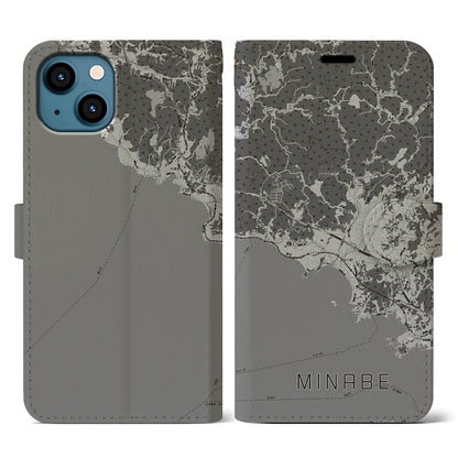 【みなべ（和歌山県）】地図柄iPhoneケース（手帳タイプ）