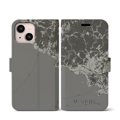 【みなべ（和歌山県）】地図柄iPhoneケース（手帳タイプ）