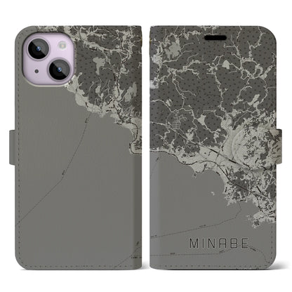 【みなべ（和歌山県）】地図柄iPhoneケース（手帳タイプ）