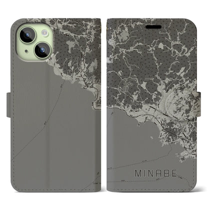 【みなべ（和歌山県）】地図柄iPhoneケース（手帳タイプ）