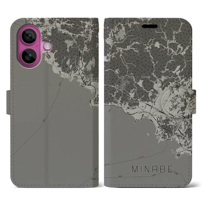 【みなべ（和歌山県）】地図柄iPhoneケース（手帳タイプ）