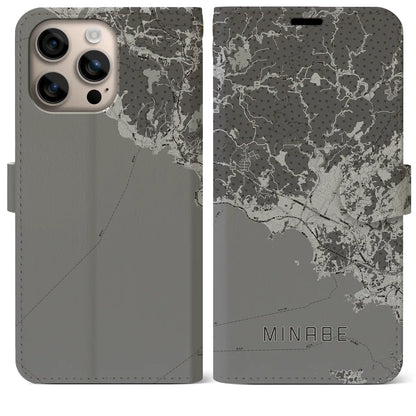 【みなべ（和歌山県）】地図柄iPhoneケース（手帳タイプ）