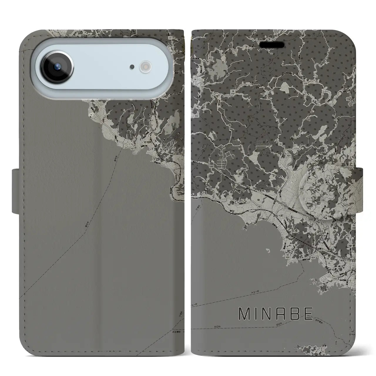 【みなべ（和歌山県）】地図柄iPhoneケース（手帳タイプ）