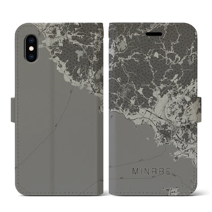 【みなべ（和歌山県）】地図柄iPhoneケース（手帳タイプ）