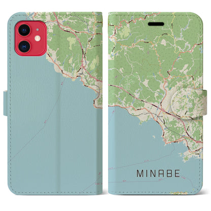 【みなべ（和歌山県）】地図柄iPhoneケース（手帳タイプ）