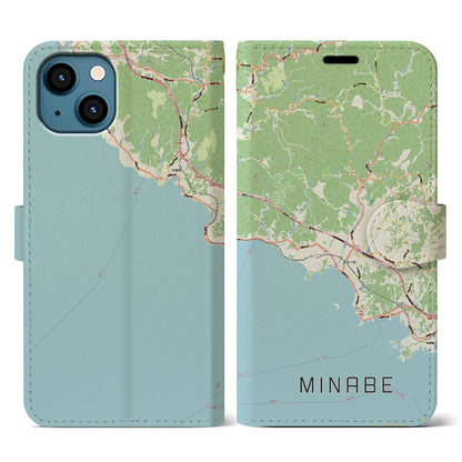 【みなべ（和歌山県）】地図柄iPhoneケース（手帳タイプ）