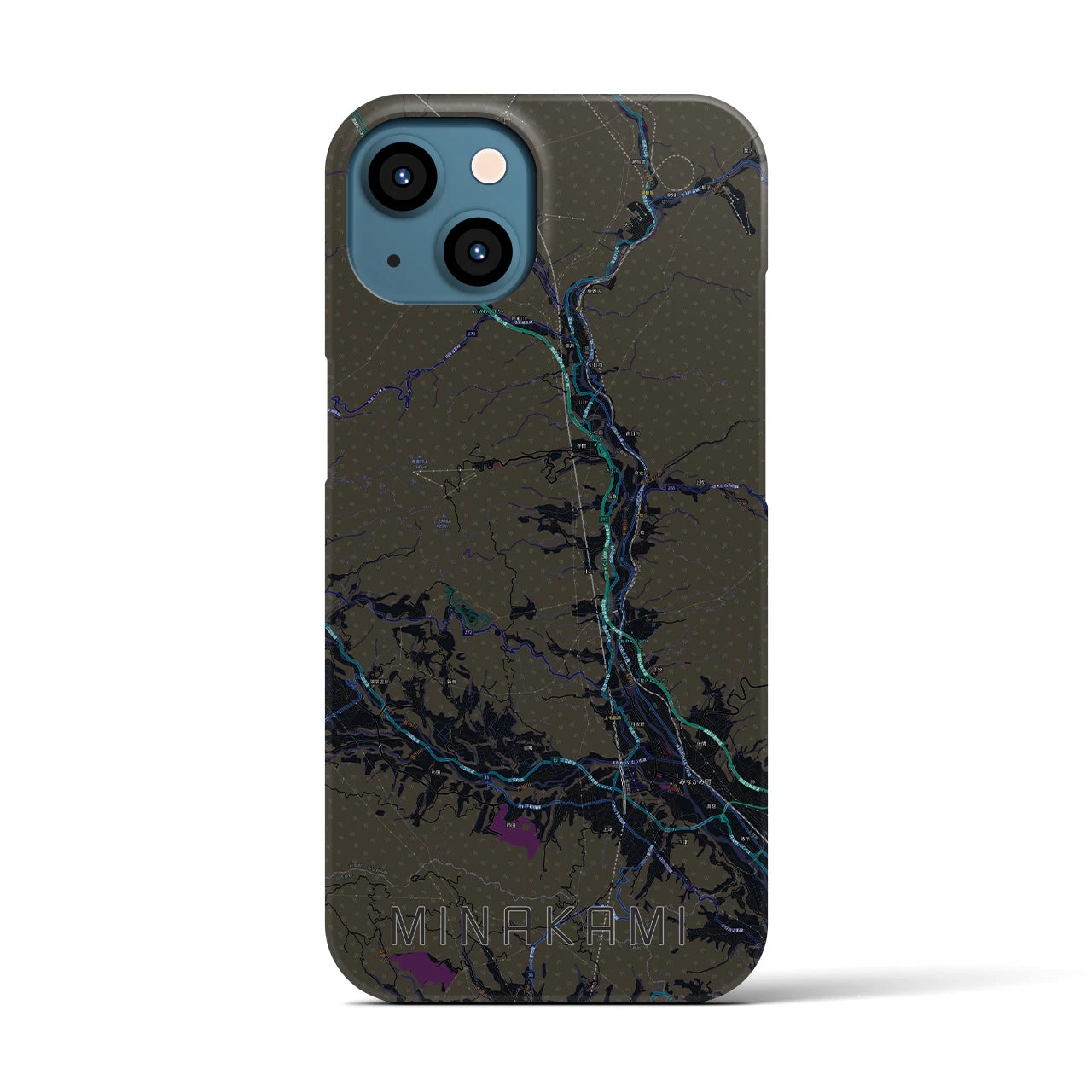 【みなかみ（群馬県）】地図柄iPhoneケース（バックカバータイプ）