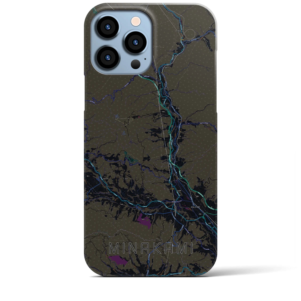 【みなかみ（群馬県）】地図柄iPhoneケース（バックカバータイプ）