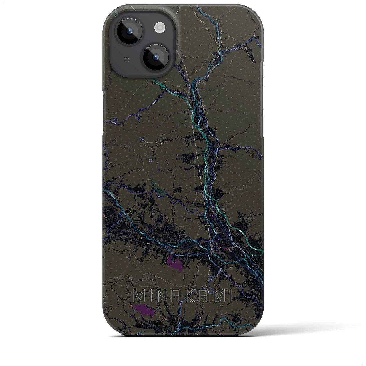 【みなかみ（群馬県）】地図柄iPhoneケース（バックカバータイプ）