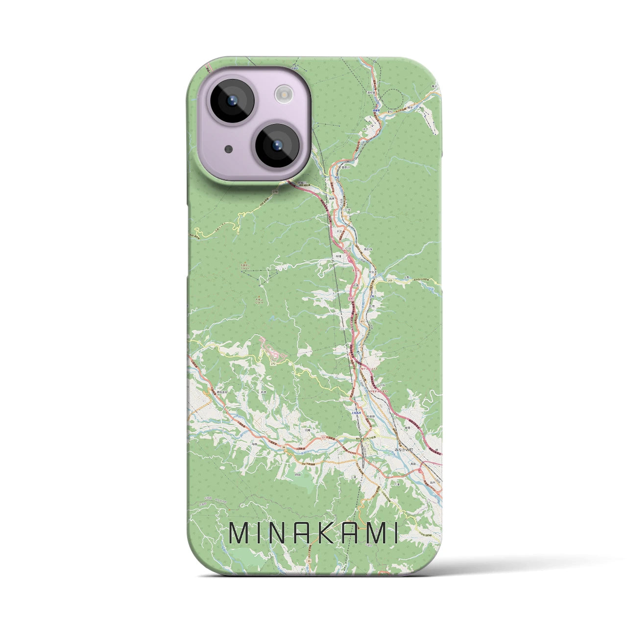 【みなかみ（群馬県）】地図柄iPhoneケース（バックカバータイプ）