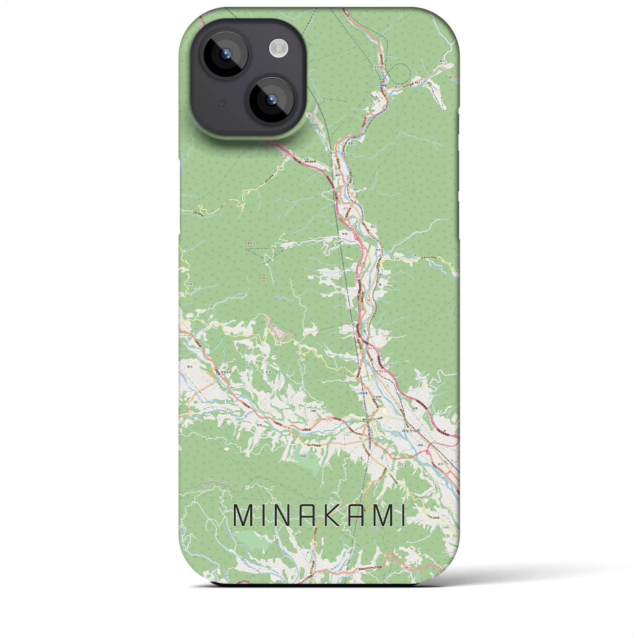 【みなかみ（群馬県）】地図柄iPhoneケース（バックカバータイプ）