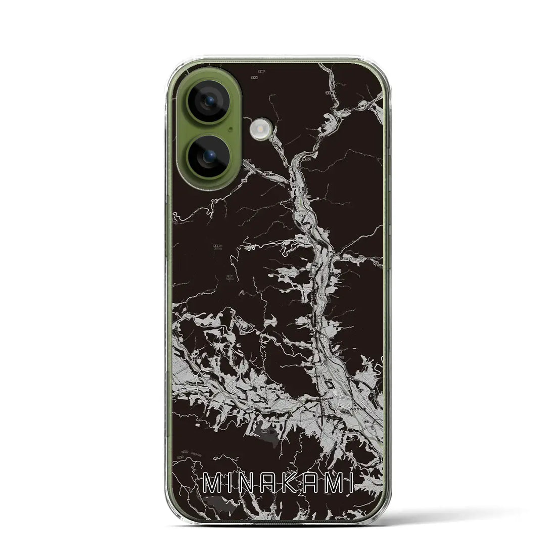 【みなかみ(群馬県)】地図柄iPhoneケース(クリアタイプ)モノトーン・iPhone 17 Pro Max 用