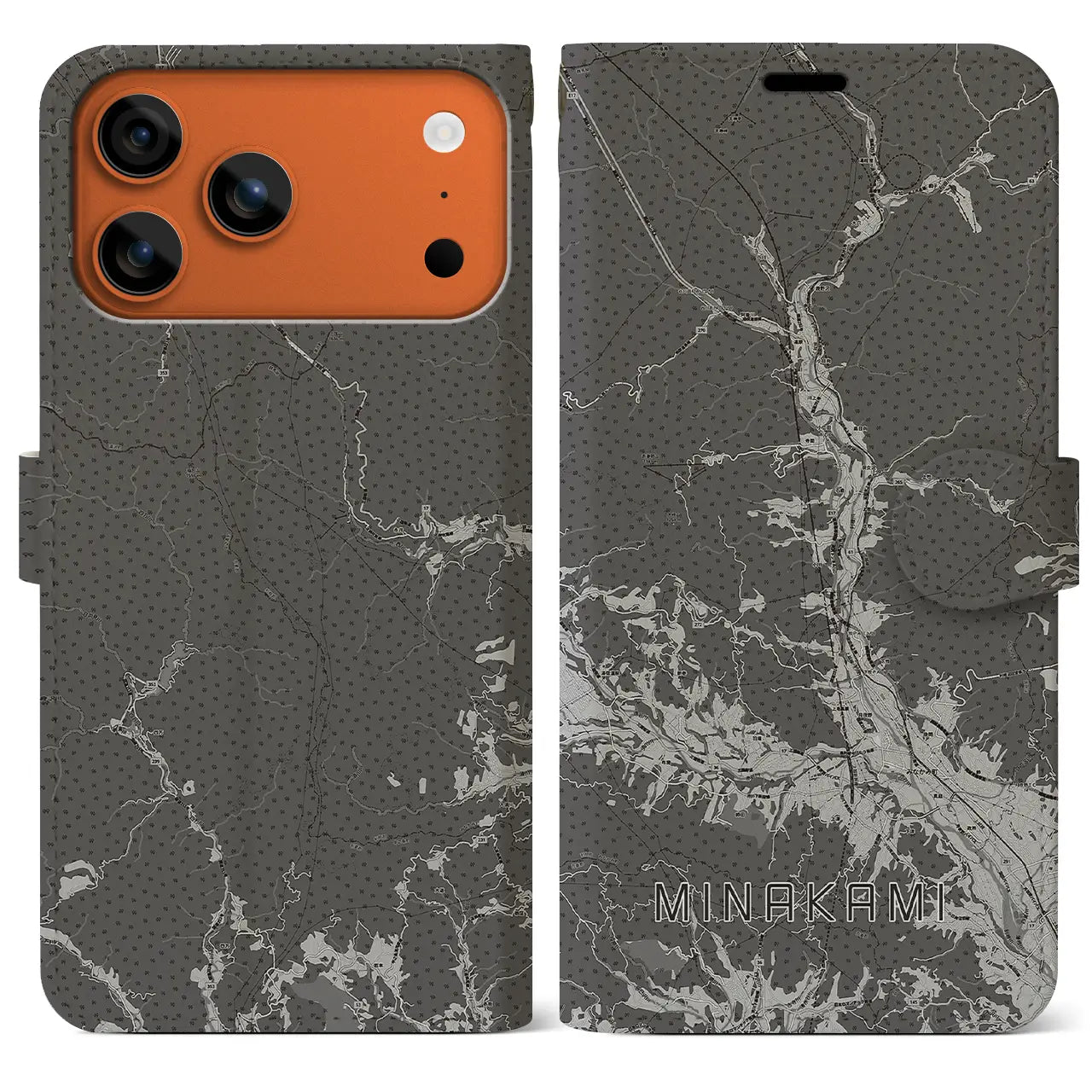 【みなかみ（群馬県）】地図柄iPhoneケース（手帳タイプ）