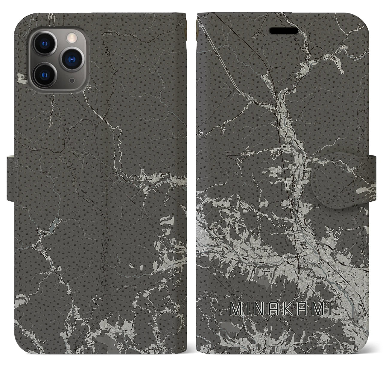 【みなかみ（群馬県）】地図柄iPhoneケース（手帳タイプ）