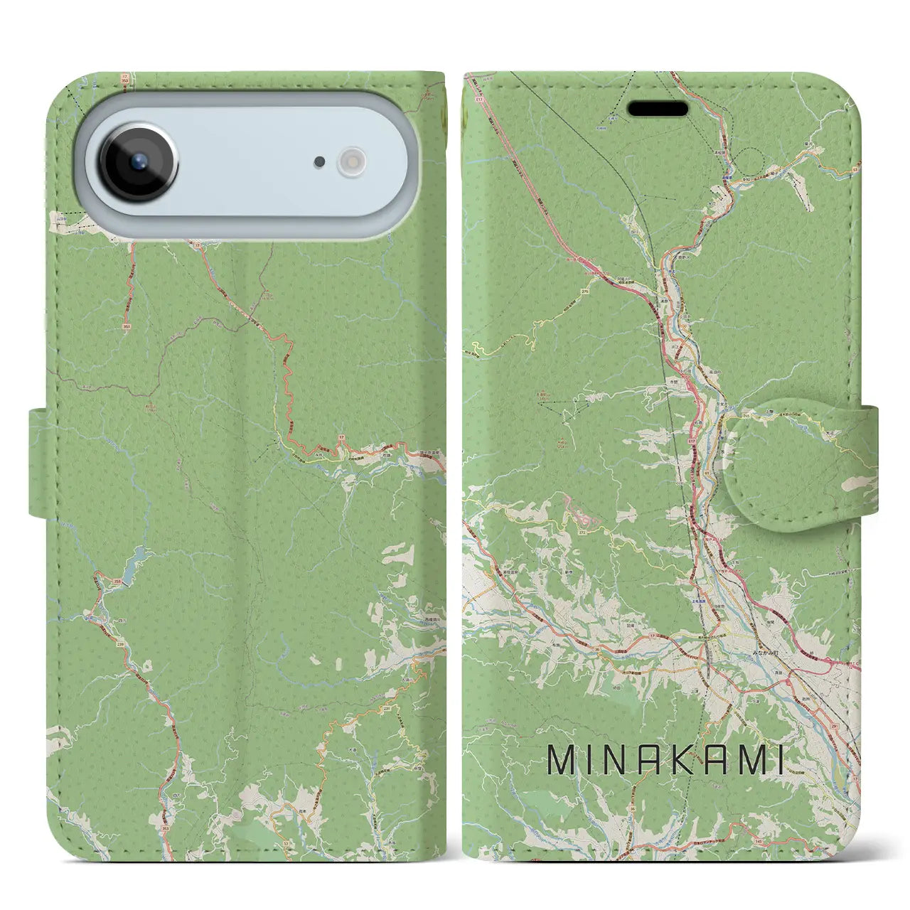 【みなかみ（群馬県）】地図柄iPhoneケース（手帳タイプ）