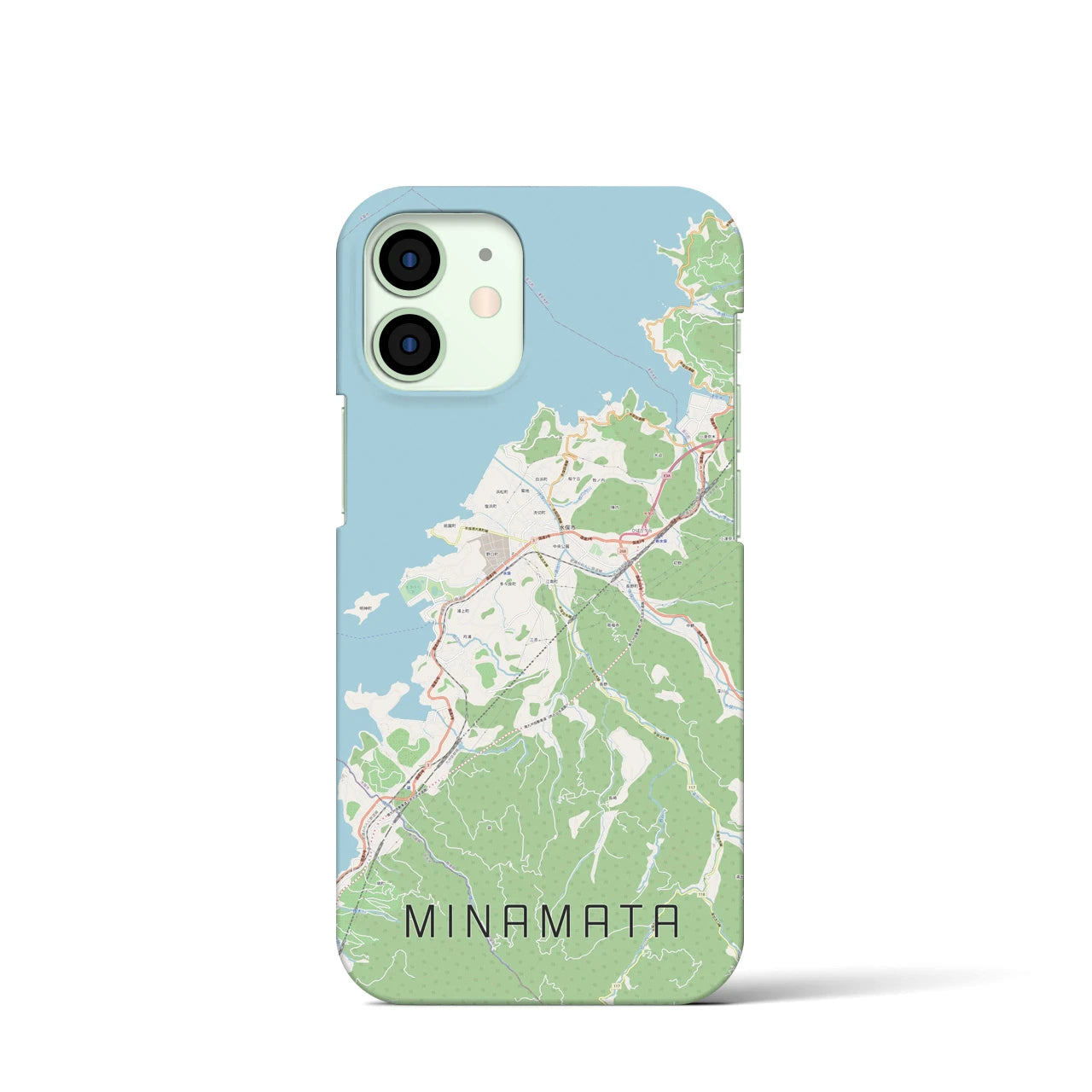 【水俣（熊本県）】地図柄iPhoneケース（バックカバータイプ）