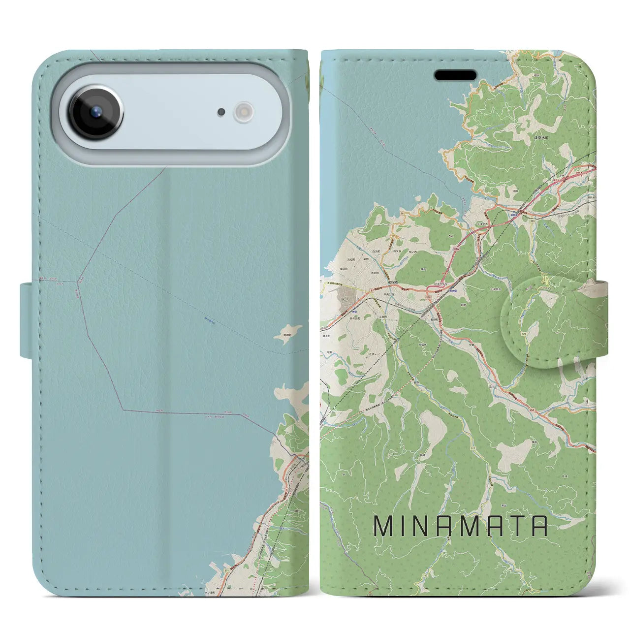 【水俣（熊本県）】地図柄iPhoneケース（手帳タイプ）