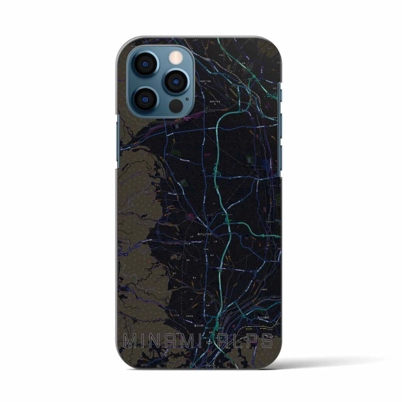 【南アルプス（山梨県）】地図柄iPhoneケース（バックカバータイプ）