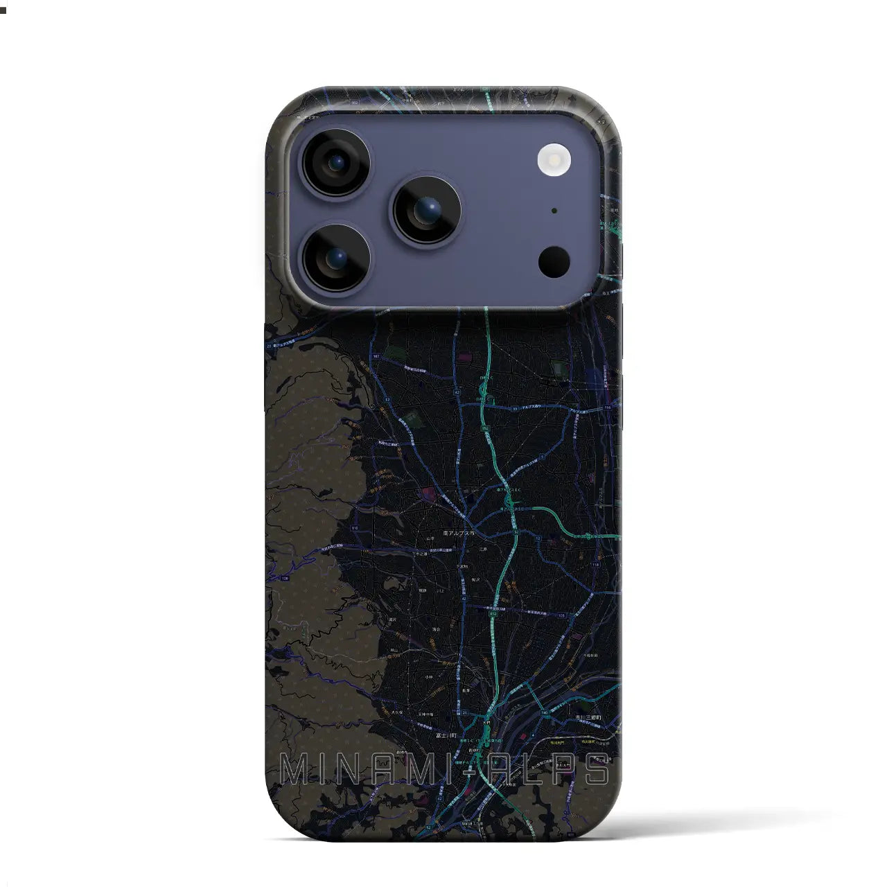 【南アルプス（山梨県）】地図柄iPhoneケース（バックカバータイプ）