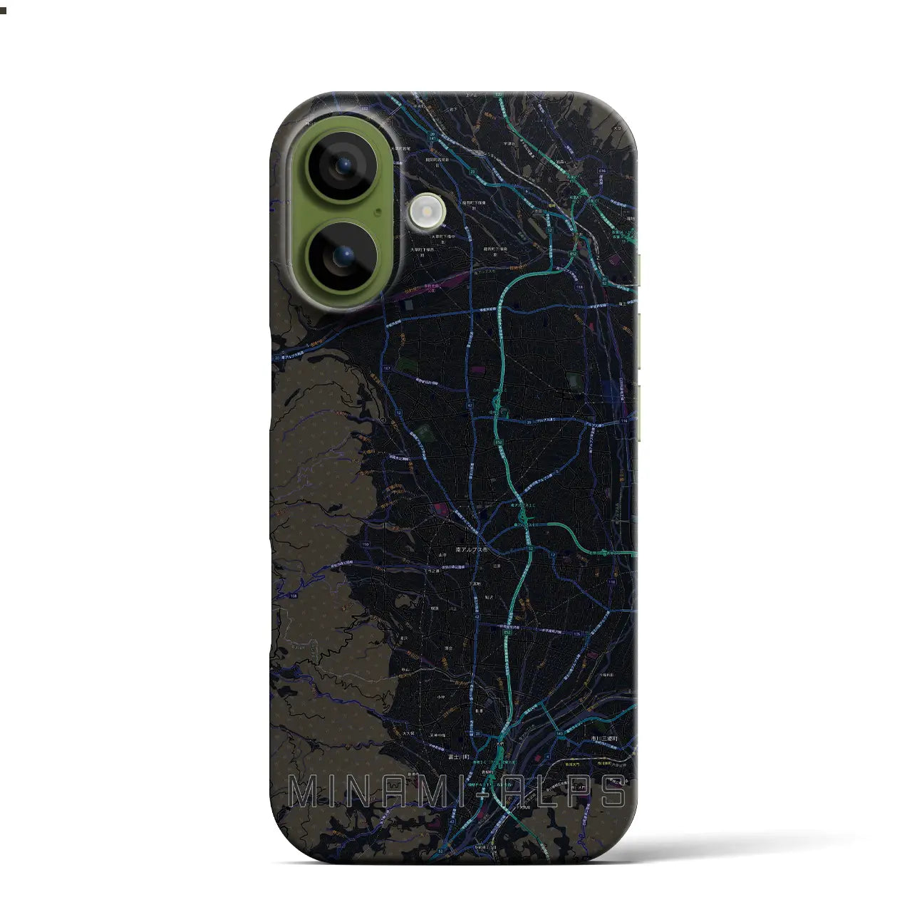 【南アルプス（山梨県）】地図柄iPhoneケース（バックカバータイプ）