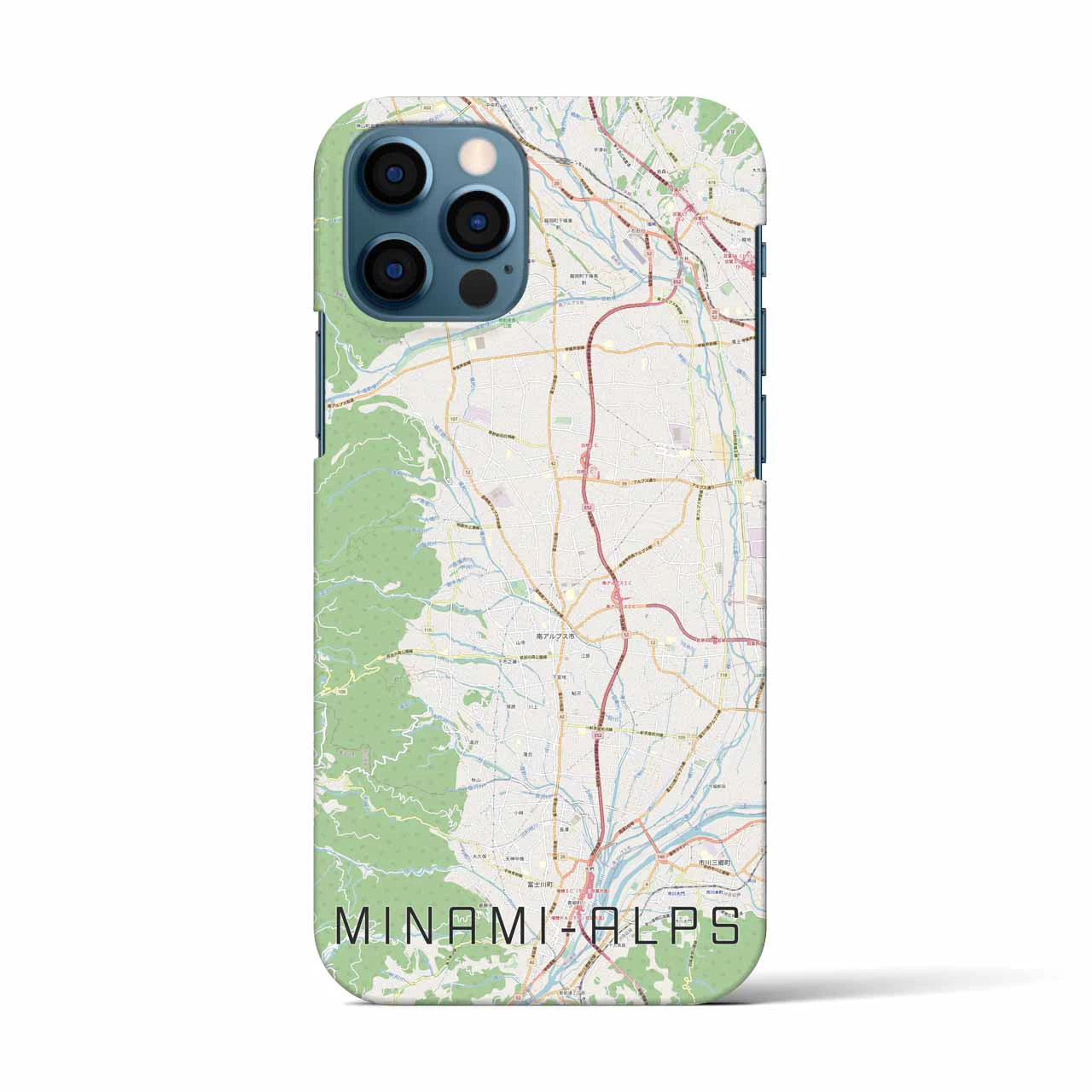 【南アルプス（山梨県）】地図柄iPhoneケース（バックカバータイプ）