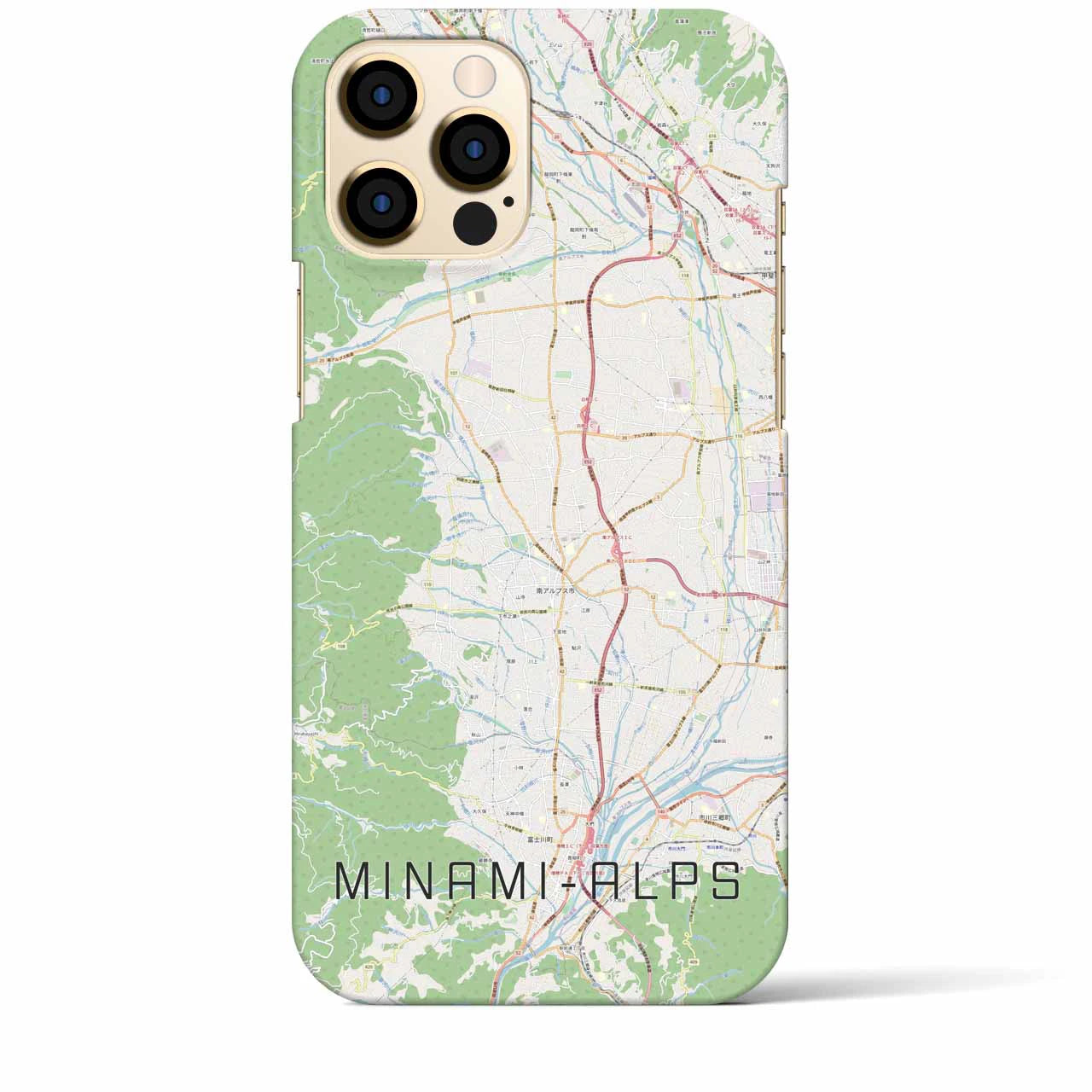 【南アルプス（山梨県）】地図柄iPhoneケース（バックカバータイプ）