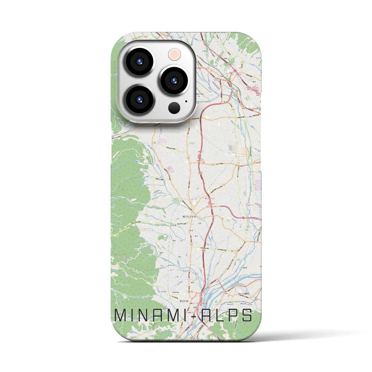 【南アルプス（山梨県）】地図柄iPhoneケース（バックカバータイプ）