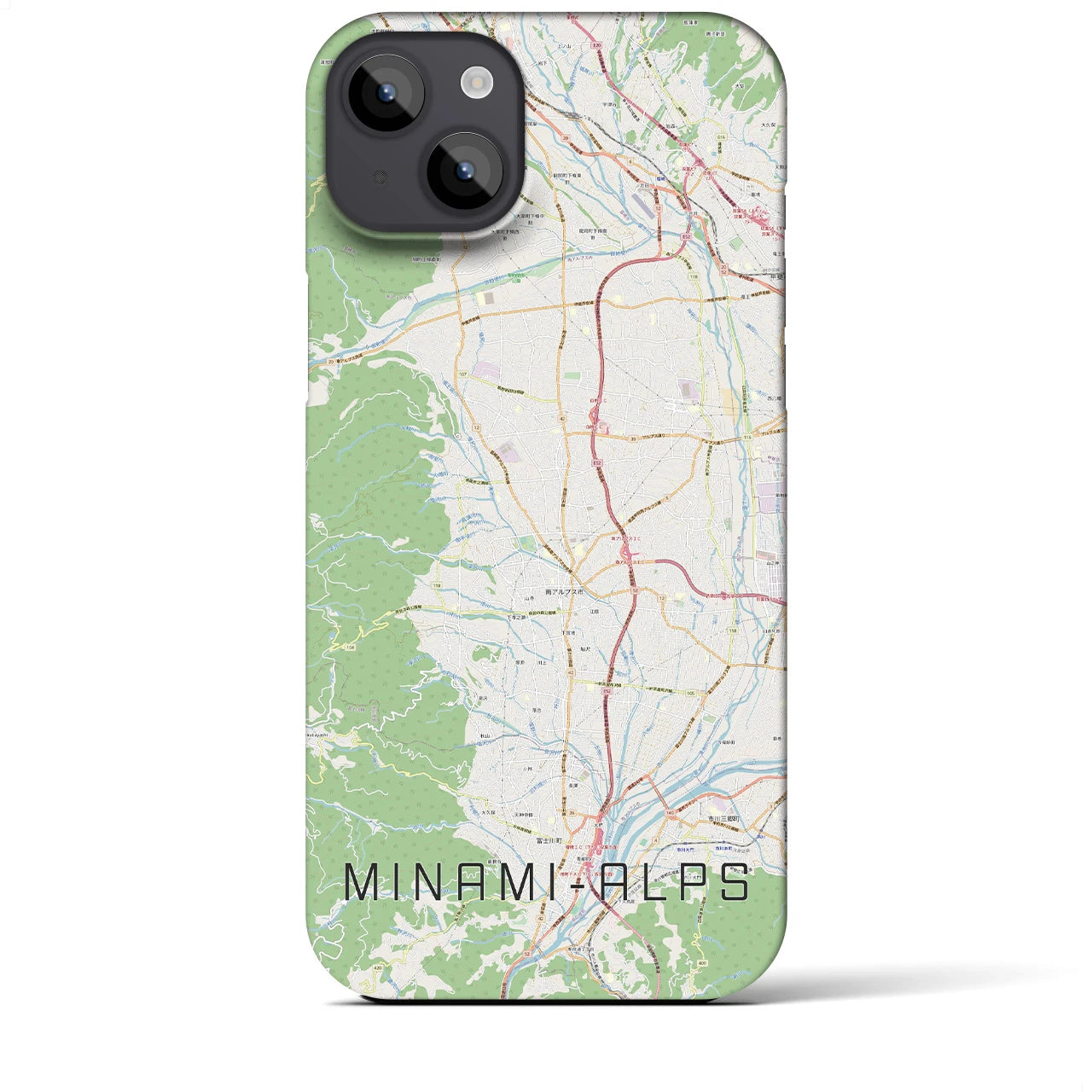 【南アルプス（山梨県）】地図柄iPhoneケース（バックカバータイプ）