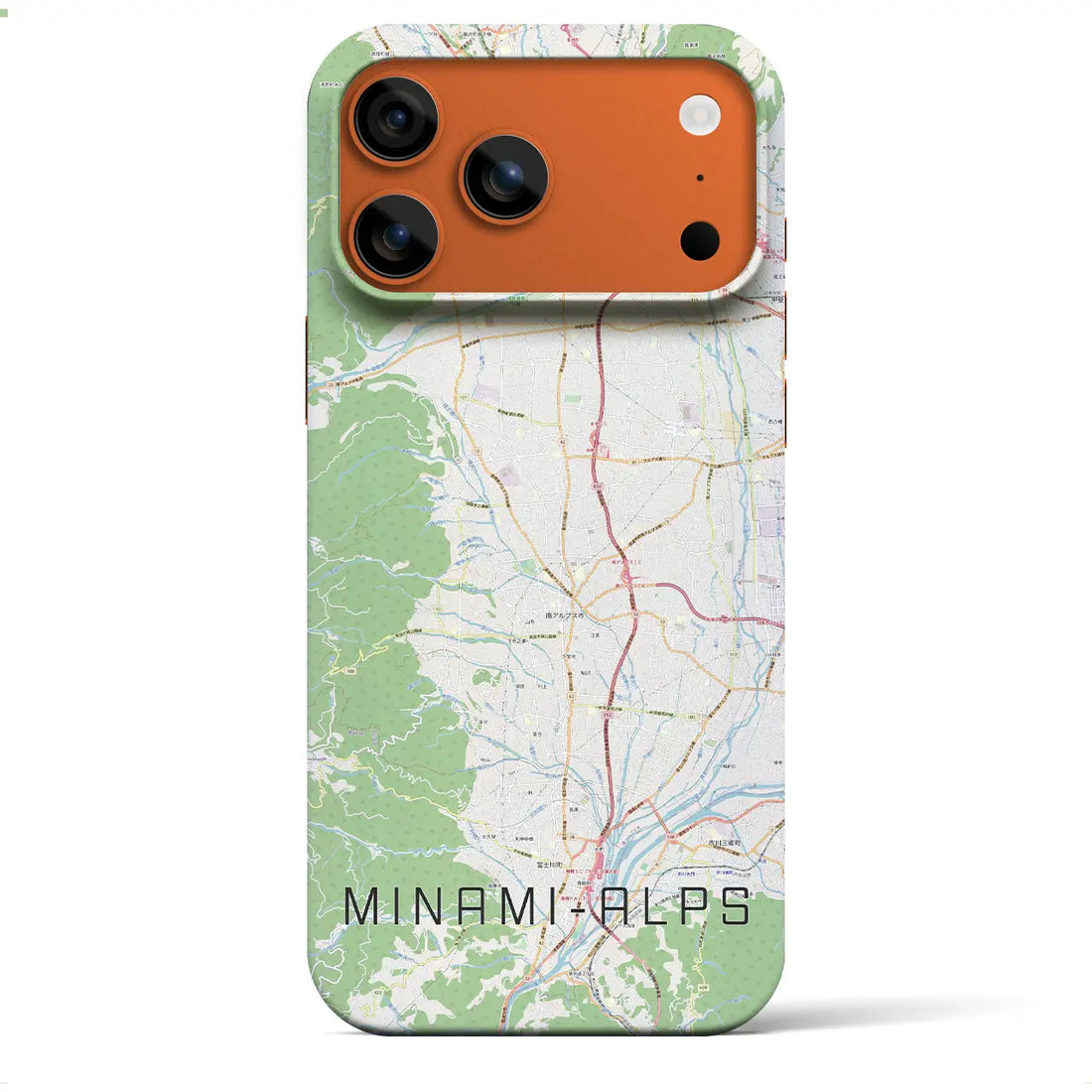 【南アルプス(山梨県)】地図柄iPhoneケース(バックカバータイプ)ブラック・iPhone 17 Pro Max 用