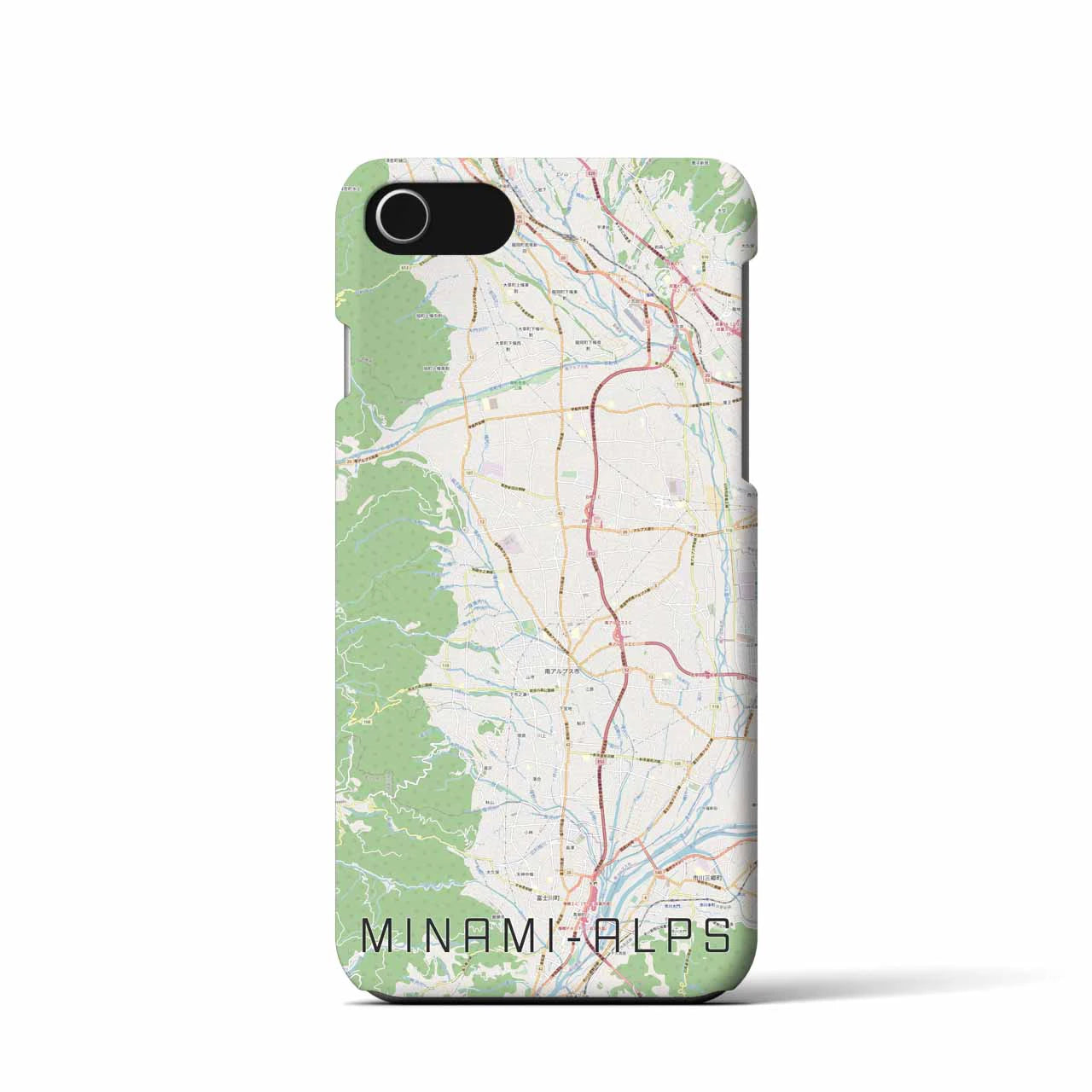 【南アルプス（山梨県）】地図柄iPhoneケース（バックカバータイプ）